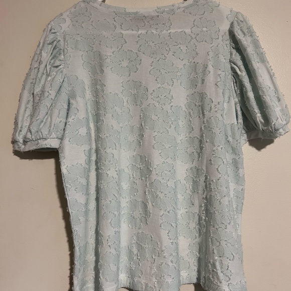 LOFT Women's Soft Blue Floral Blouse - Picture 2 of 5